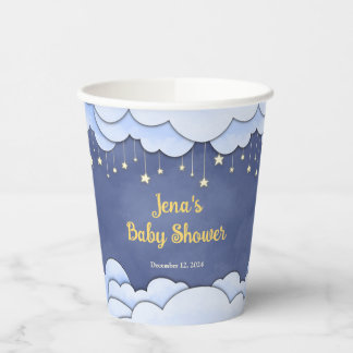 Gobelets En Papier Ciel bleu avec étoiles suspendues -