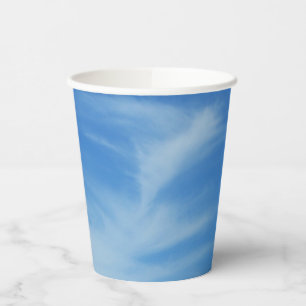 Gobelets En Papier Ciel bleu avec nuages blancs Abstrait Nature Photo