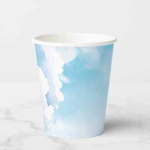 Gobelets En Papier Ciel Bleu Nuages Blancs Bébé Envoyé par le Ciel