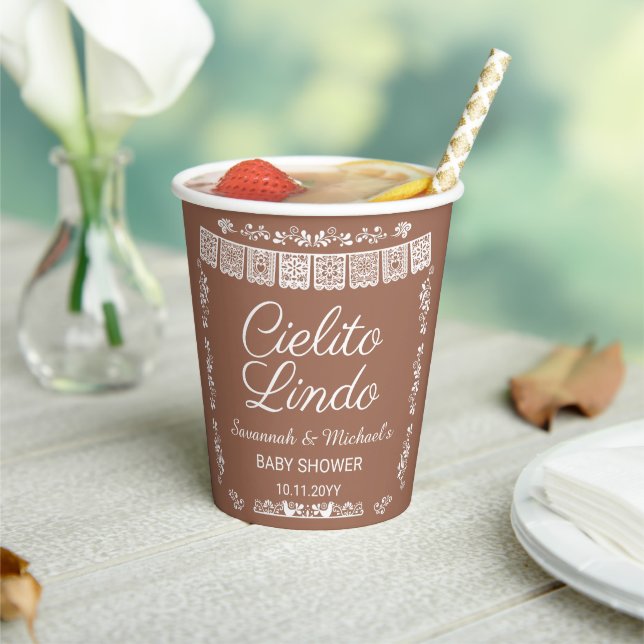 Gobelets En Papier Cielito Lindo Baby Shower Papier découpé en terre  (Insitu)