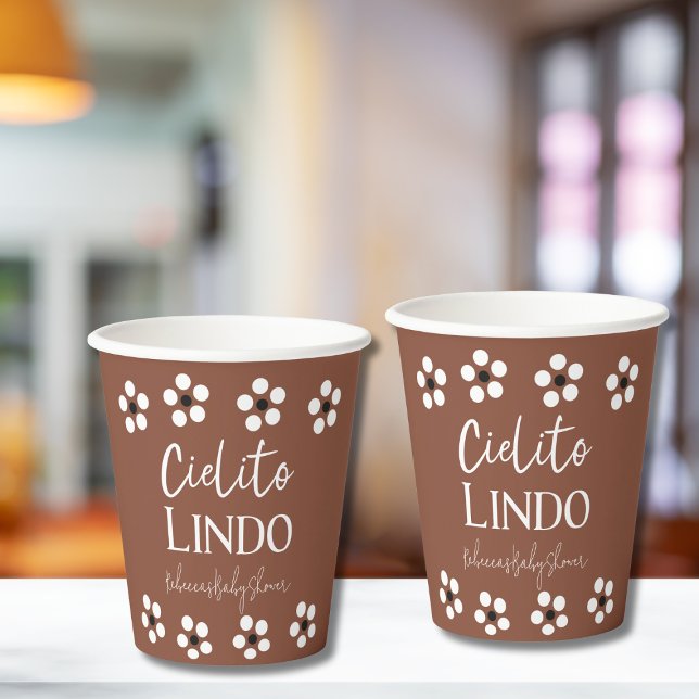 Gobelets En Papier Cielito Lindo Talavera Baby shower mexicain Fiesta (Créateur téléchargé)