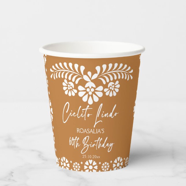 Gobelets En Papier Cielito lindo terracotta Mexicaine 60e anniversair (Recto)