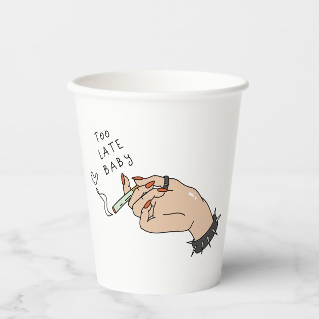 Gobelets En Papier Cigarette à la main anti-Valentin (Recto)