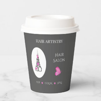 Gobelets En Papier Ciseaux de la marque de salon de coiffure de luxe