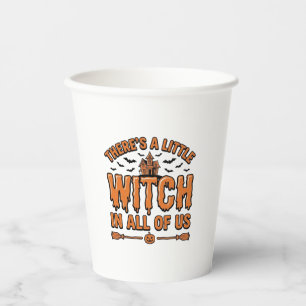 Gobelets En Papier Citation de sorcière d'Halloween Design vectoriel 