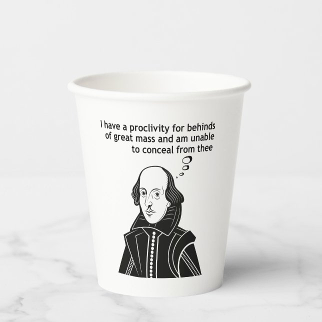 Gobelets En Papier Citation drôle de Shakespeare (Recto)
