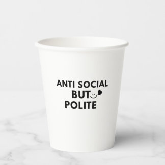 Gobelets En Papier Citation drôle d'introverti antisocial mais poli