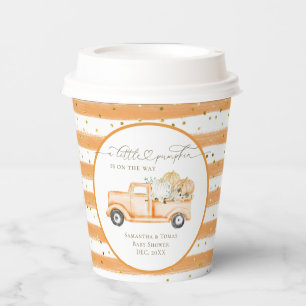 Gobelets En Papier Citrouille Camion Baby shower d'automne moderne