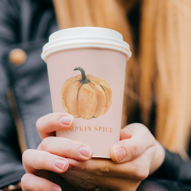 Gobelets En Papier Citrouille citrouille D'Aquarelle Épice| Orange Et (Créateur téléchargé)