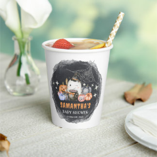 Gobelets En Papier Citrouille de Halloween Baby shower Little Boo