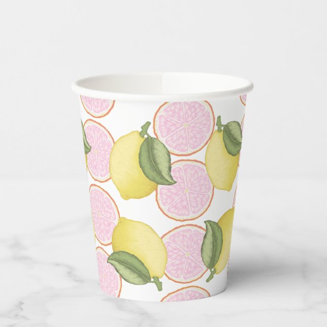 Gobelets En Papier Citrus Citrus rose Anniversaire Tasses à Papier (Gauche)