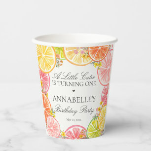 Gobelets En Papier Citrus Floral Little Cutie Fête d'anniversaire