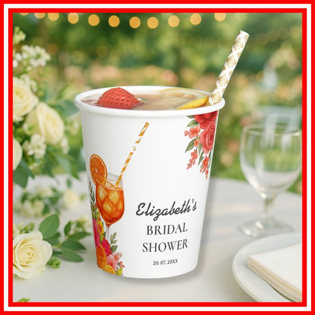 Gobelets En Papier Citrus Orange Love au Premier Spritz  Réception de (Créateur téléchargé)