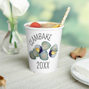 Gobelets En Papier Clams Clambake Rhode Island Nouvelle-Angleterre