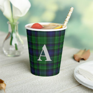 Gobelets En Papier Clan Abercrombie Plaid Monogrammé