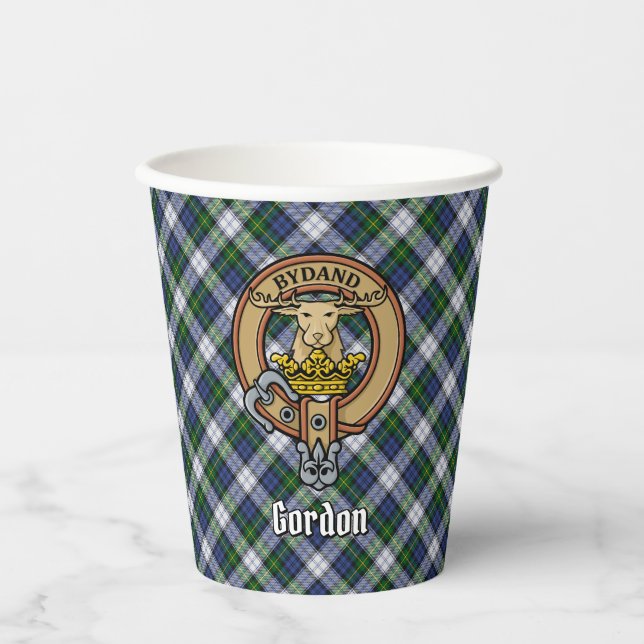 Gobelets En Papier Clan Gordon Crest sur la robe Tartan tasses de pap (Recto)