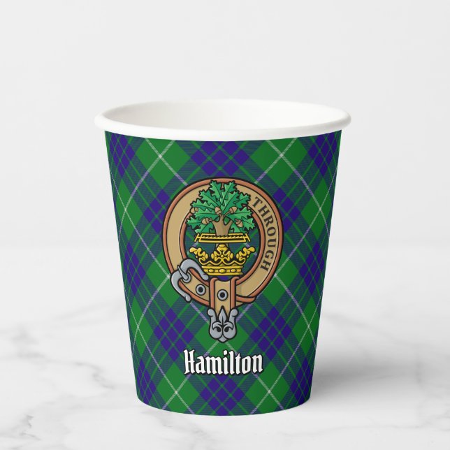 Gobelets En Papier Clan Hamilton Crest sur la chasse Testes de papier (Recto)
