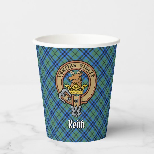 Gobelets En Papier Clan Keith Crest sur Tartan Paper Cups (Recto)