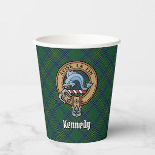 Gobelets En Papier Clan Kennedy Crest sur Tartan