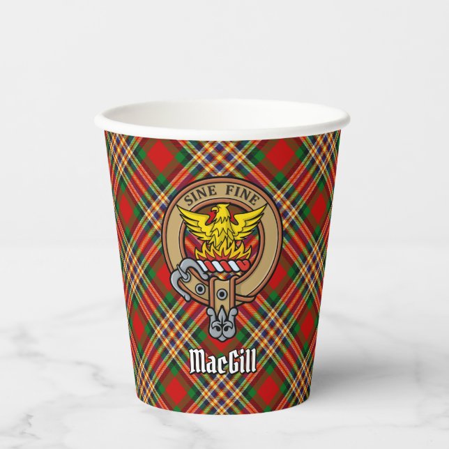 Gobelets En Papier Clan MacGill Crest sur les tasses de papier tartar (Recto)