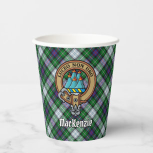 Gobelets En Papier Clan MacKenzie Crest sur la robe Tartan tasses de 