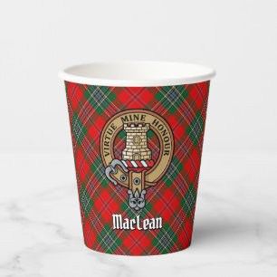 Gobelets En Papier Clan MacLean Crest sur Tartan
