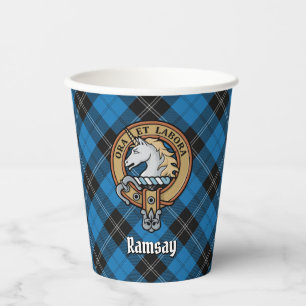 Gobelets En Papier Clan Ramsay Crest sur Blue Hunter Tartan
