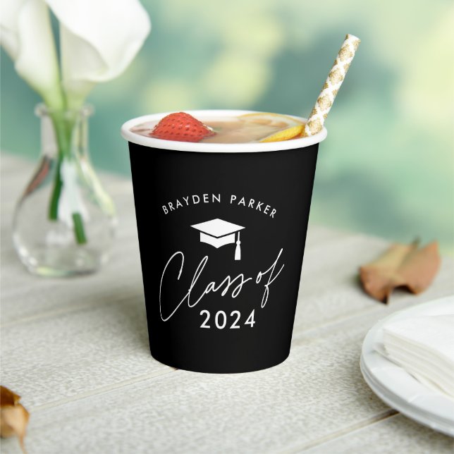 Gobelets En Papier Classe de 2024 Graduation simple (Insitu)