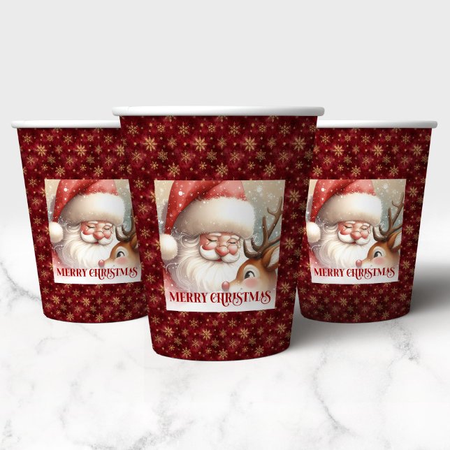 Gobelets En Papier Classic Santa Claus Rudolph Cute Cartoon Cups (Classic Santa Claus Rudolph Cute Cartoon Cups)