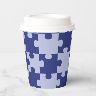 Gobelets En Papier Classique bleu marine Puzzle en mosaïque sans cout