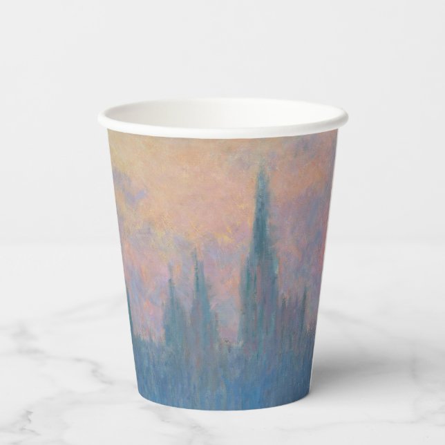 Gobelets En Papier Claude Monet Les maisons du Parlement Coucher de s (Verso)