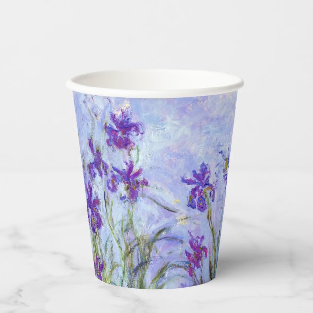 Gobelets En Papier Claude Monet - Lilac Irises / Iris Mauves (Recto)