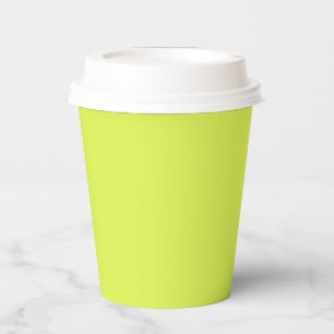 Gobelets En Papier Clé de couleur solide jaune vert
