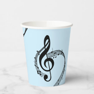Gobelets En Papier Climacic G Clef Music Blue