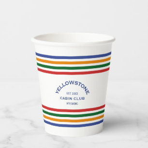 Gobelets En Papier Club de chalets Yellowstone Crête personnalisée Ra