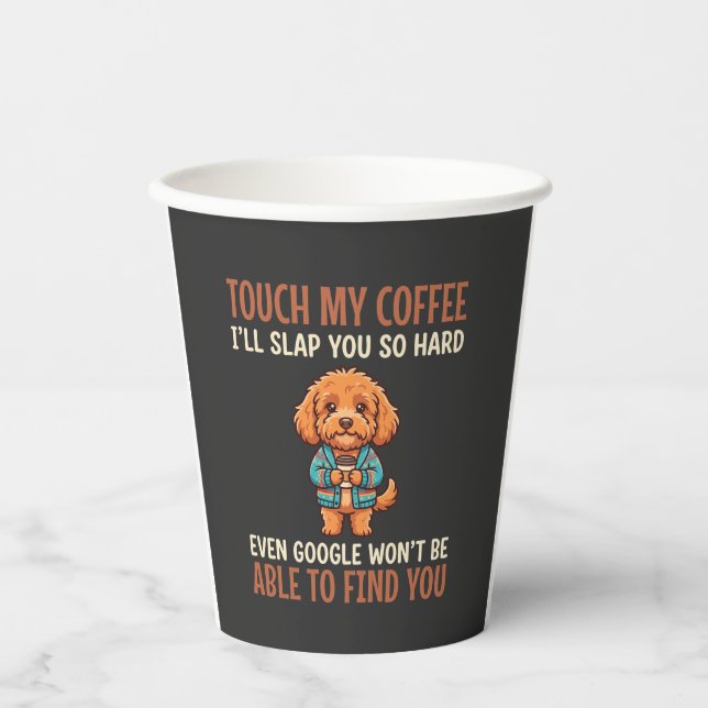 Gobelets En Papier Cockapoo Amoureux de Café Drôle (Recto)