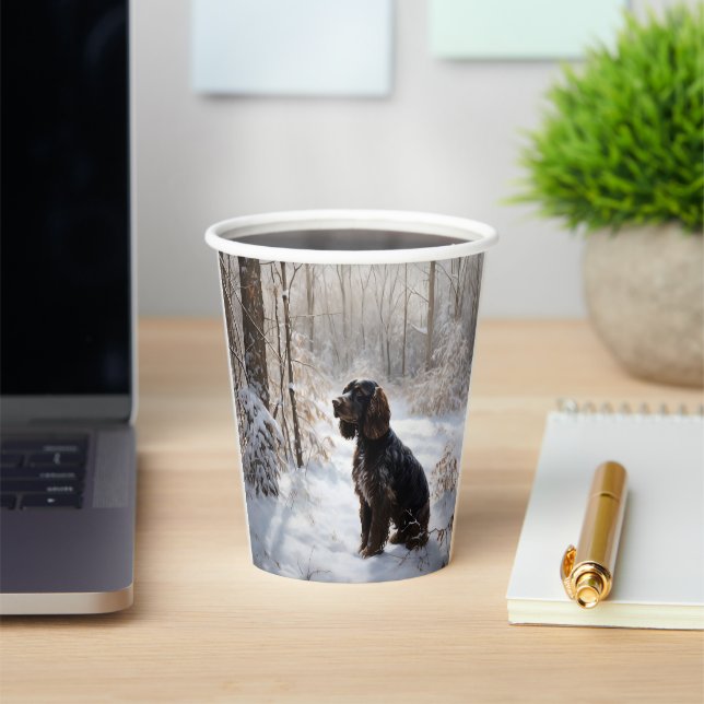 Gobelets En Papier Cocker Spaniel Laissez tomber la neige Noël (Insitu)