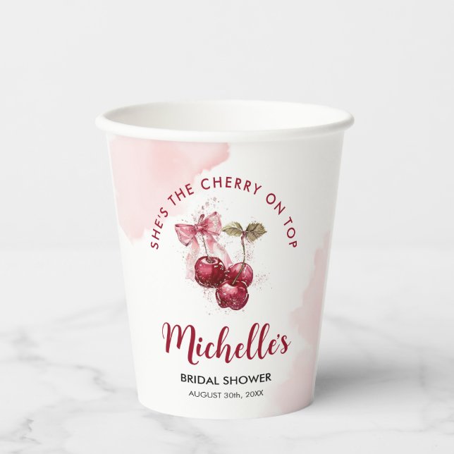 Gobelets En Papier Cocktail Cerise sur le dessus de l'arc Été Enterre (Recto)