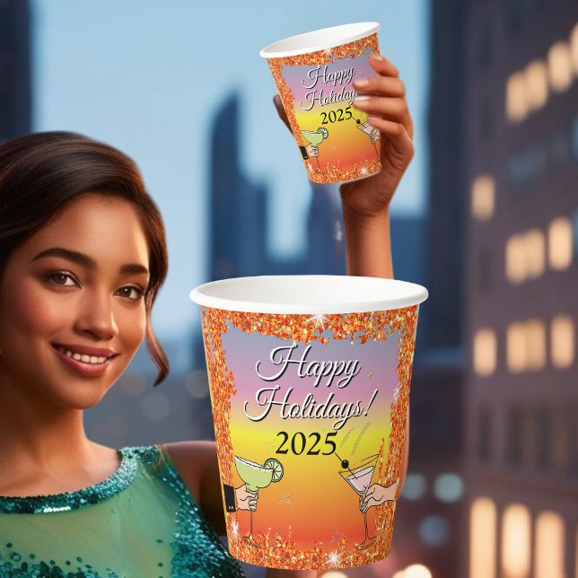 Gobelets En Papier Cocktail, conversations sophistiquées, boire (Créateur téléchargé)