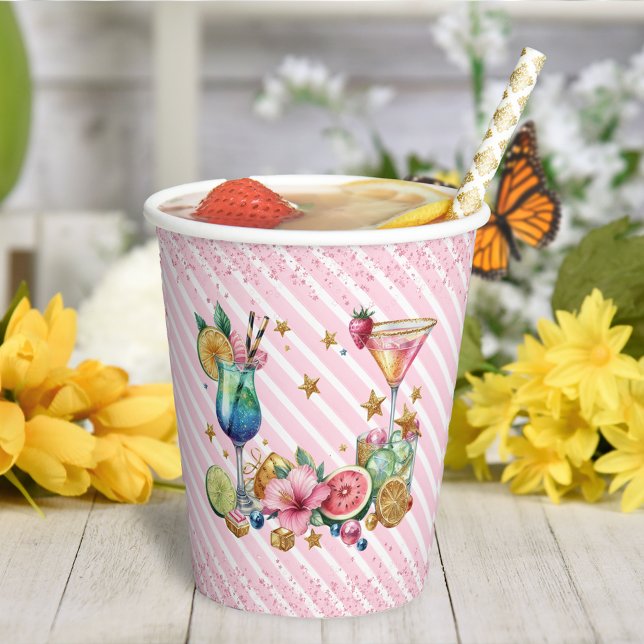 Gobelets En Papier Cocktail rose Parties scintillant bonbons Coupes d (Créateur téléchargé)
