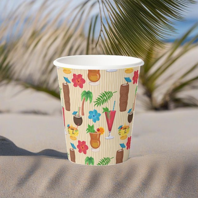 Gobelets En Papier Cocktails Tiki Tropical (Créateur téléchargé)