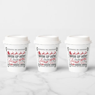 Gobelets En Papier coco chaleur mot art de Noël
