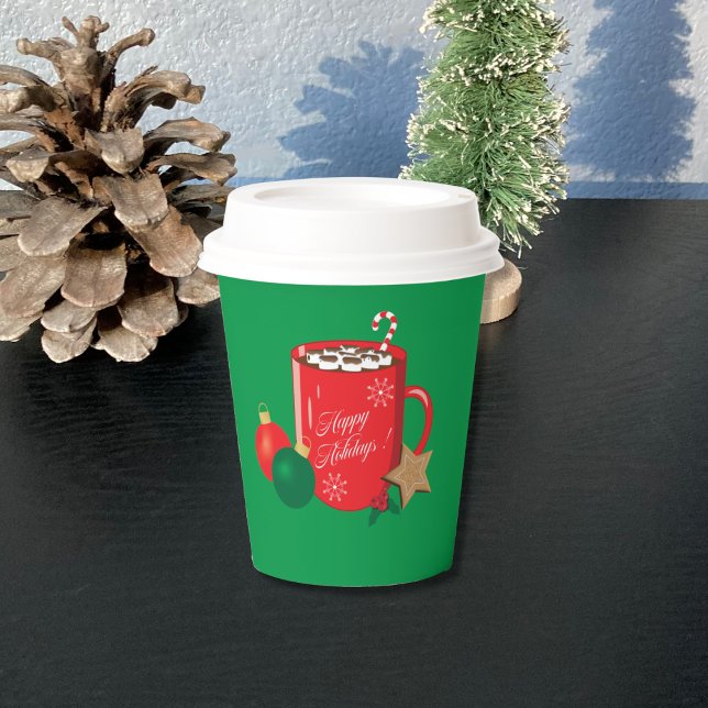 Gobelets En Papier Cocoa Mug Green Holiday Paper Cup (Créateur téléchargé)