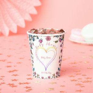 Gobelets En Papier Coeur baby shower