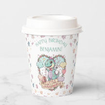 Cœurs doux Petit Dino Anniversaire Personnalisé