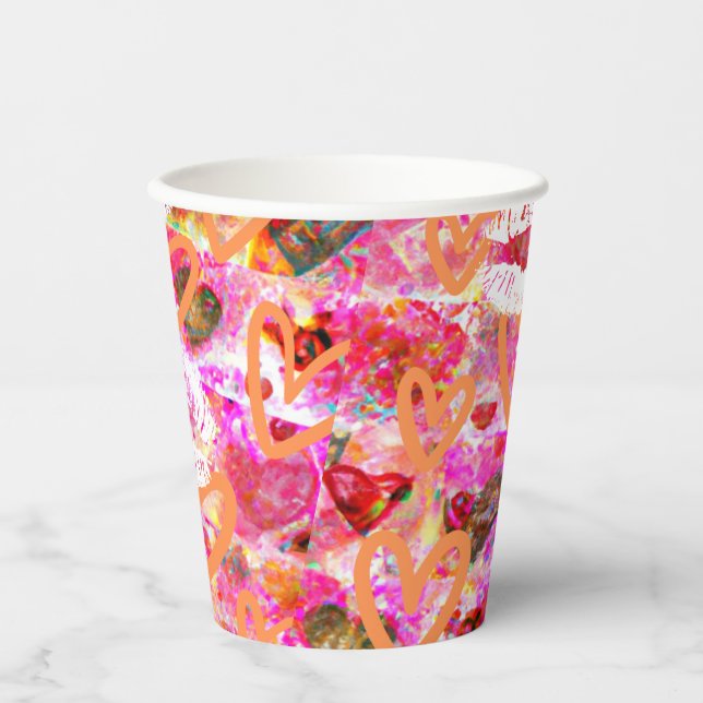 Gobelets En Papier Coeurs et lèvres (Recto)