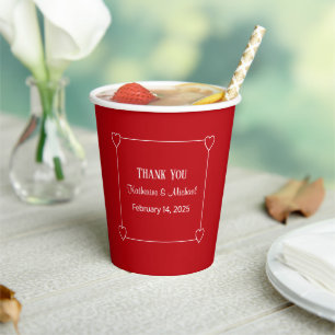Gobelets En Papier Coeurs romantiques Simple Saint Valentin Mariage r