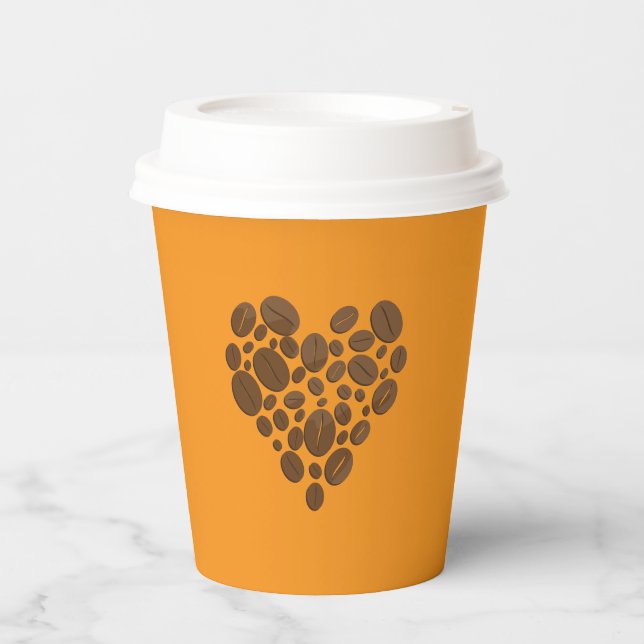 Gobelets En Papier  Coffee Beans Heart Paper Cup (Recto)