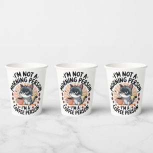 Gobelets En Papier Coffee-Première Attitude Amusante Conception Chat