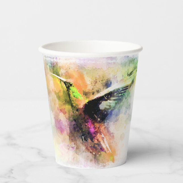 Gobelets En Papier Colibri aquarelle  (Recto)